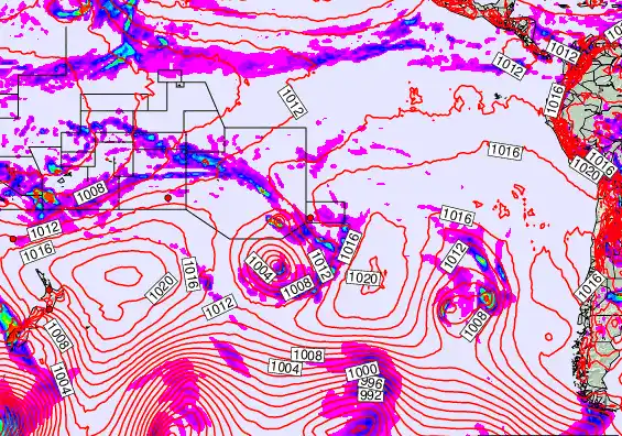 South Pacific forecast chart for Sunday, December 7th, 2025 at 6:00 AM