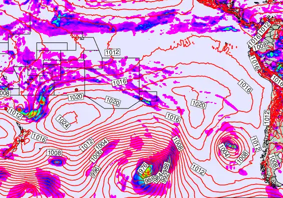 South Pacific forecast chart for Tuesday, December 9th, 2025 at 6:00 AM