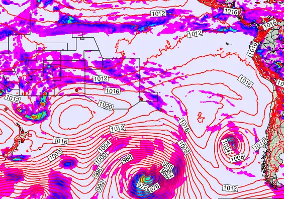 South Pacific forecast chart for Tuesday, December 9th, 2025 at 12:00 PM