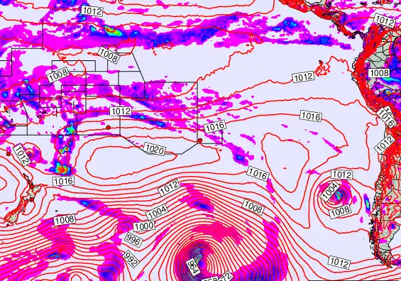 South Pacific forecast chart for Wednesday, December 10th, 2025 at 12:00 AM