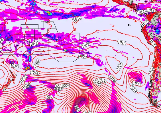 South Pacific forecast chart for Wednesday, December 10th, 2025 at 6:00 AM
