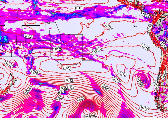 South Pacific forecast chart for Wednesday, December 10th, 2025 at 12:00 PM