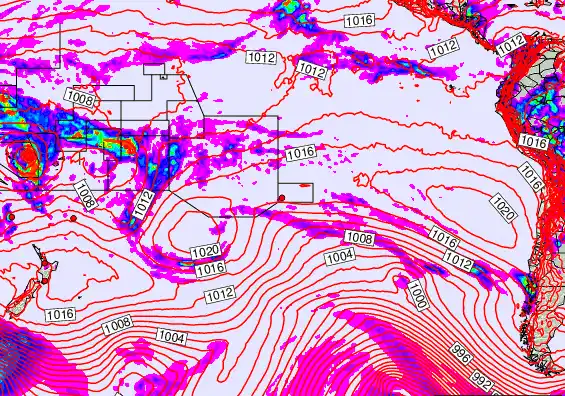South Pacific forecast chart for Wednesday, January 28th, 2026 at 12:00 AM