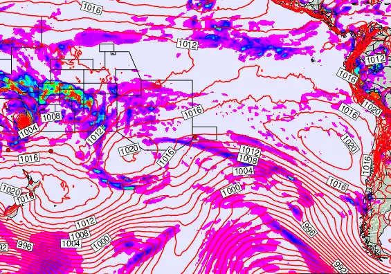 South Pacific forecast chart for Wednesday, January 28th, 2026 at 12:00 PM