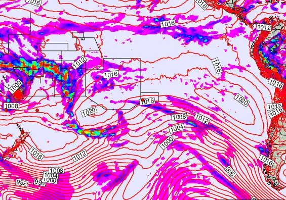 South Pacific forecast chart for Wednesday, January 28th, 2026 at 6:00 PM