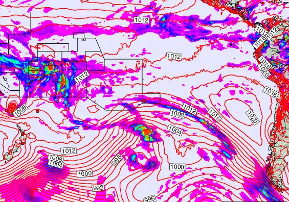 South Pacific forecast chart for Thursday, January 29th, 2026 at 12:00 PM