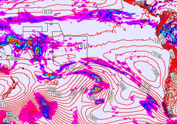South Pacific forecast chart for Friday, January 30th, 2026 at 12:00 AM