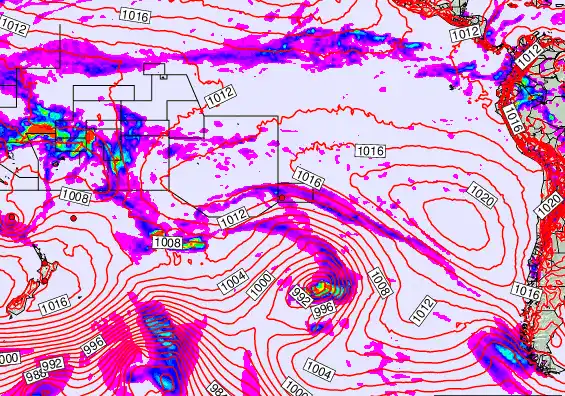 South Pacific forecast chart for Friday, January 30th, 2026 at 6:00 AM