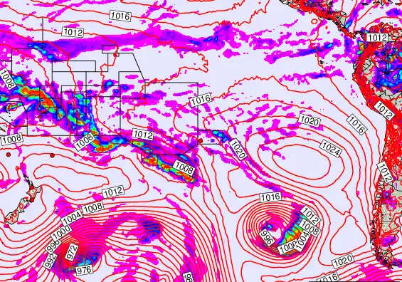 South Pacific forecast chart for Saturday, January 31st, 2026 at 6:00 PM