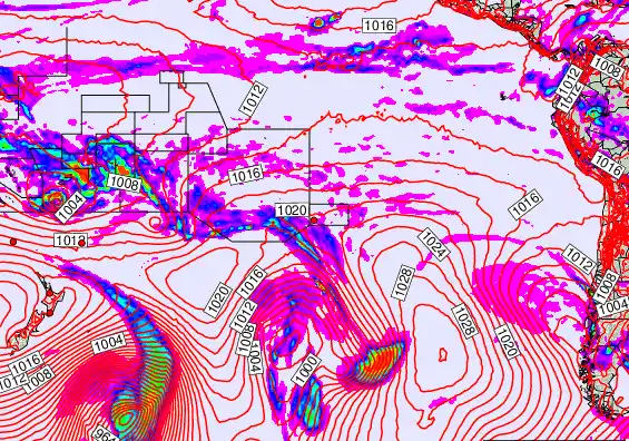 South Pacific forecast chart for Tuesday, February 3rd, 2026 at 6:00 AM