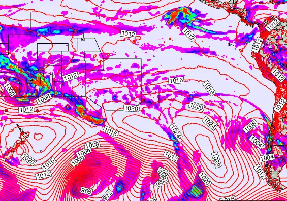 South Pacific forecast chart for Wednesday, February 4th, 2026 at 6:00 PM