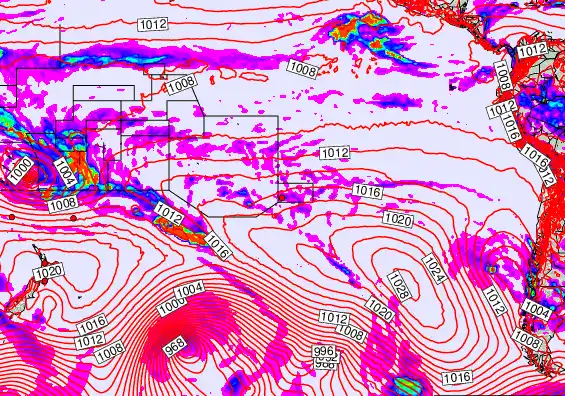 South Pacific forecast chart for Thursday, February 5th, 2026 at 12:00 AM