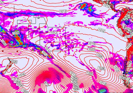 South Pacific forecast chart for Thursday, February 5th, 2026 at 6:00 AM