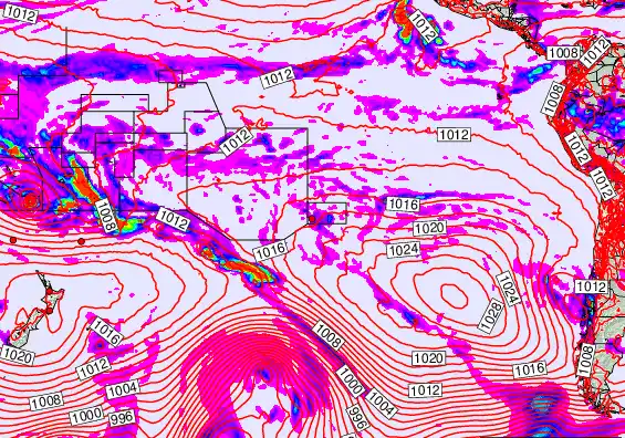 South Pacific forecast chart for Thursday, February 5th, 2026 at 6:00 PM
