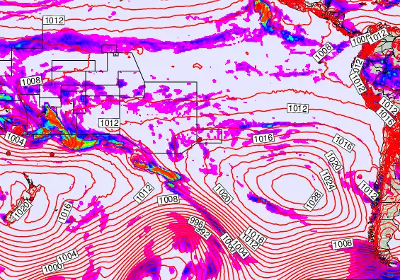 South Pacific forecast chart for Friday, February 6th, 2026 at 12:00 AM