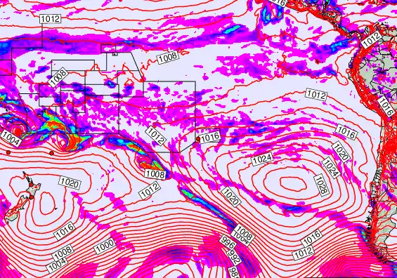 South Pacific forecast chart for Friday, February 6th, 2026 at 12:00 PM