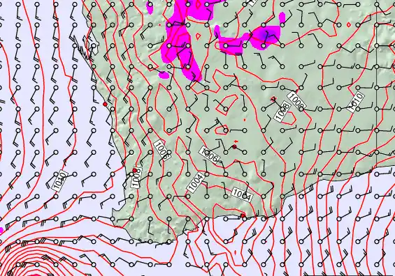 Perth forecast chart for Tuesday, December 16th, 2025 at 12:00 PM