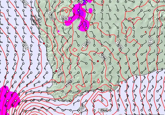 Perth forecast chart for Tuesday, December 16th, 2025 at 6:00 PM