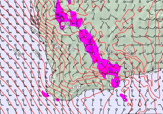 Perth forecast chart for Wednesday, December 17th, 2025 at 12:00 PM