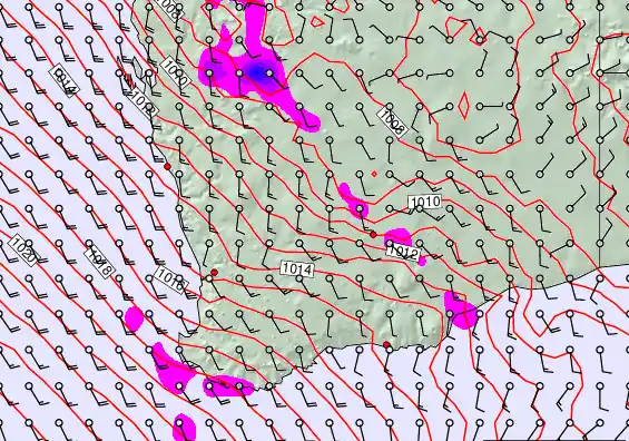 Perth forecast chart for Wednesday, December 17th, 2025 at 6:00 PM