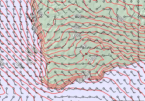 Perth forecast chart for Friday, December 19th, 2025 at 6:00 AM
