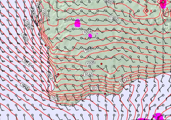 Perth forecast chart for Saturday, December 20th, 2025 at 6:00 AM