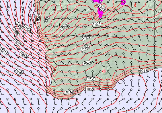 Perth forecast chart for Sunday, December 21st, 2025 at 6:00 AM