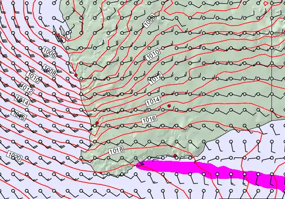Perth forecast chart for Monday, December 22nd, 2025 at 12:00 AM