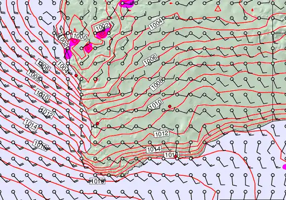 Perth forecast chart for Monday, December 22nd, 2025 at 6:00 AM