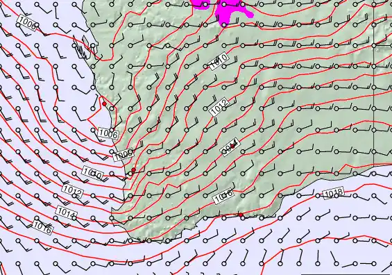 Perth forecast chart for Tuesday, December 23rd, 2025 at 12:00 AM