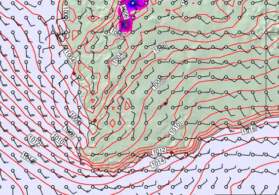 Perth forecast chart for Tuesday, December 23rd, 2025 at 6:00 AM