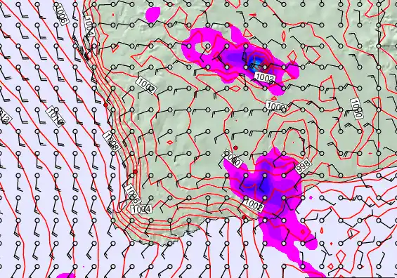 Perth forecast chart for Thursday, December 25th, 2025 at 6:00 AM