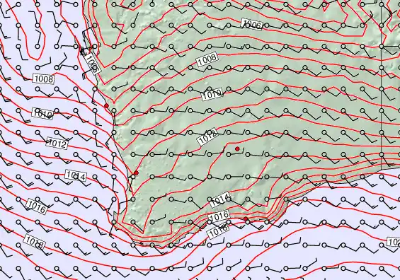 Perth forecast chart for Wednesday, December 31st, 2025 at 6:00 AM