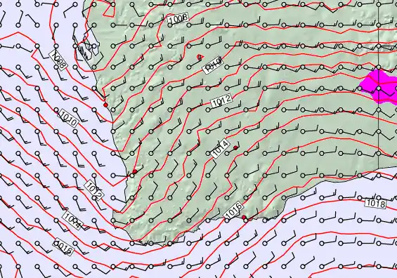 Perth forecast chart for Thursday, January 1st, 2026 at 12:00 AM