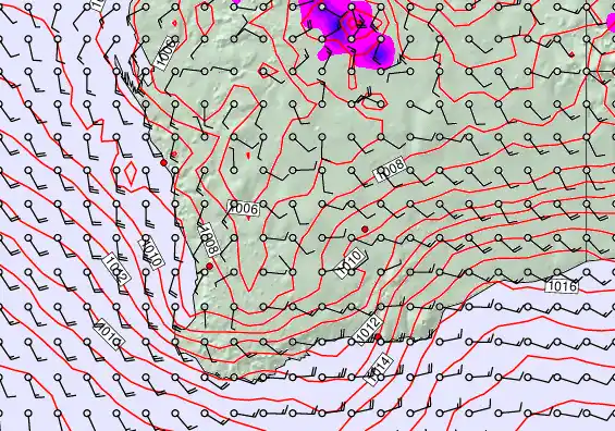 Perth forecast chart for Thursday, January 1st, 2026 at 12:00 PM