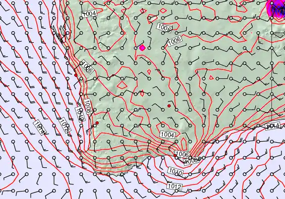 Perth forecast chart for Saturday, January 3rd, 2026 at 6:00 AM
