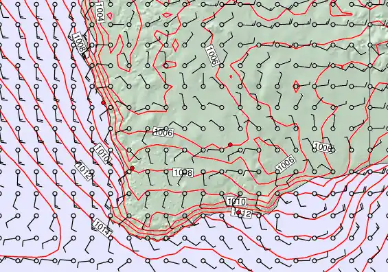 Perth forecast chart for Sunday, January 4th, 2026 at 6:00 AM