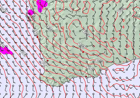 Perth forecast chart for Tuesday, January 6th, 2026 at 12:00 AM