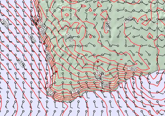 Perth forecast chart for Tuesday, January 6th, 2026 at 6:00 AM