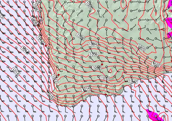 Perth forecast chart for Wednesday, January 7th, 2026 at 6:00 AM