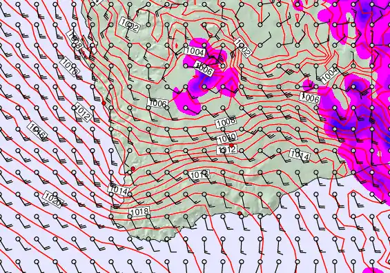 Perth forecast chart for Wednesday, January 7th, 2026 at 12:00 PM