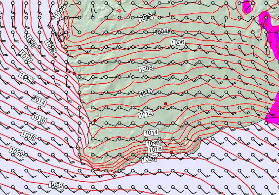Perth forecast chart for Thursday, January 8th, 2026 at 6:00 AM