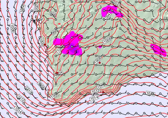 Perth forecast chart for Friday, January 9th, 2026 at 6:00 AM