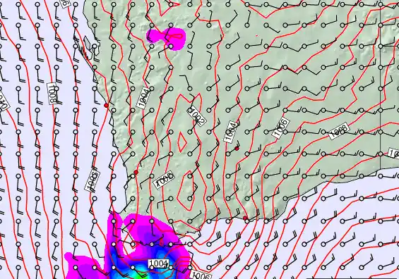 Perth forecast chart for Saturday, February 14th, 2026 at 6:00 PM