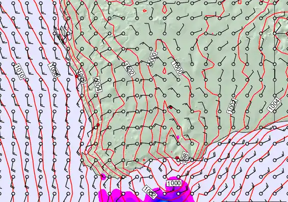 Perth forecast chart for Sunday, February 15th, 2026 at 6:00 AM