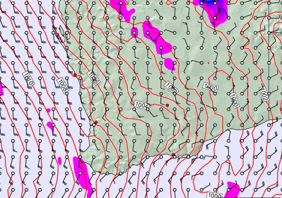 Perth forecast chart for Sunday, February 15th, 2026 at 6:00 PM