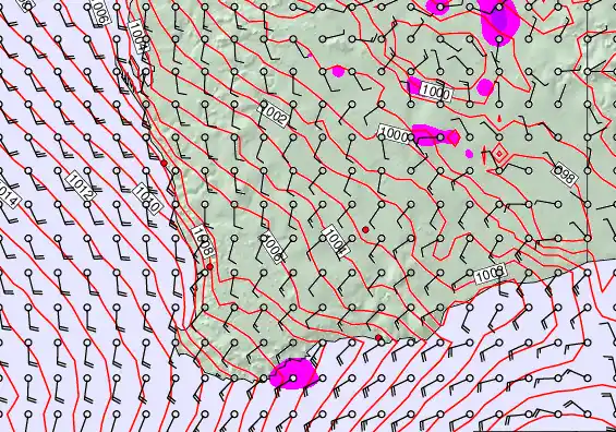 Perth forecast chart for Monday, February 16th, 2026 at 6:00 AM