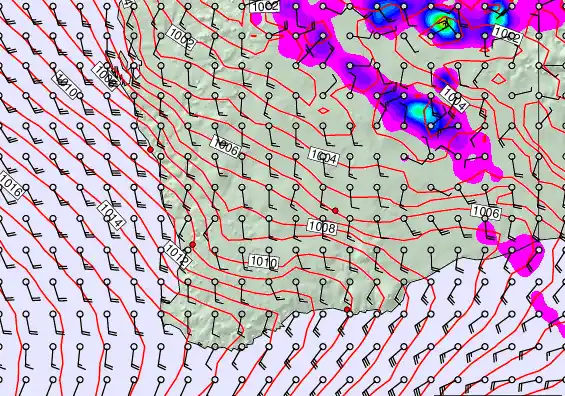 Perth forecast chart for Monday, February 16th, 2026 at 12:00 PM