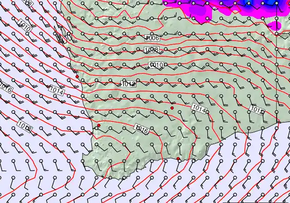 Perth forecast chart for Tuesday, February 17th, 2026 at 12:00 AM