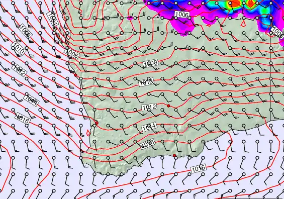 Perth forecast chart for Tuesday, February 17th, 2026 at 12:00 PM